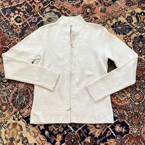 vintage Women's Cache beaded double zip sweater